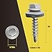 JEGONFRI 300pcs #10 x 1 Galvanized Hex Head Self-Drilling Metal Roofing Screws, EPDM Washer, No Paint, Wood Screws, Sheet Metal Roof Screw with Hex Driver Bit