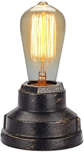 Lampe tuyau d'eau rétro industriel en métal pour déco vintage de table