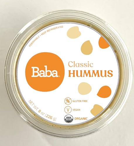 image for Baba Small Batch Baba Organic Hummus (8 oz) - USDA Organic, Gluten Fre