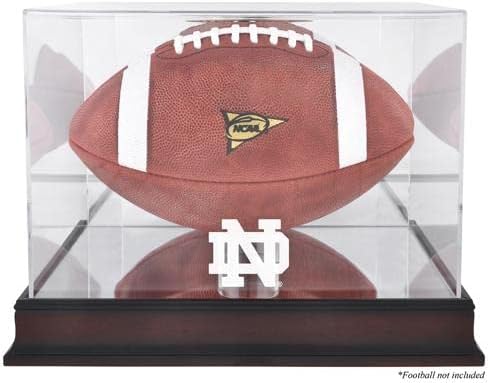 Notre Dame Fighting Irish Mahogany Base Logo Football Display Case with Mirror Back - College Football Logo Display Cases ''Case Only''