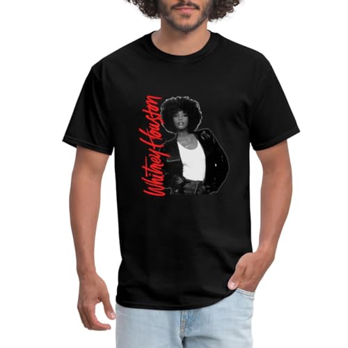 Spreadshirt Whitney Houston Pink Nameplate and Photo Men's T-Shirt, L,