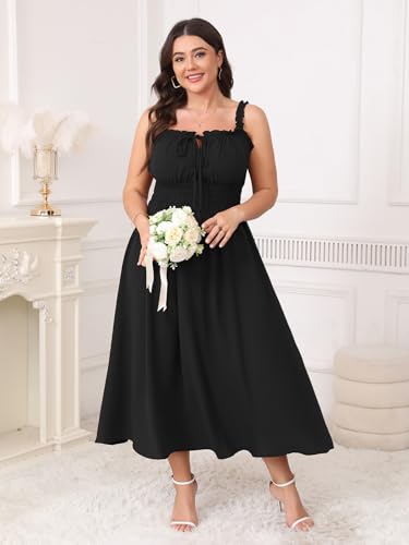 Womens Plus Size Summer Maxi Dress Sleeveless Casual Boho Spaghetti Strap Smocked Long Beach Sun Dresses2