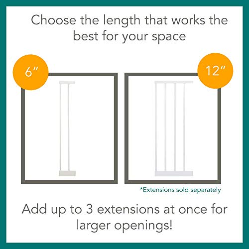 MYPET North States 38.1" Wide Essential Walk Thru Gate: Ideal for securing hallways or doorways. Extra Wide Doorway. Pressure Mount. Fits 29.8"-38.1" Wide (30" Tall, White) - Thumbnail 2