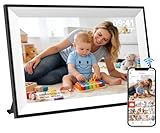 Frameo Cadre Photo Numérique WiFi 10,1 Pouces, 1280x800 HD Écran Tactile IPS, 32GB, Rotation Automatique, Installation Murale Possible, Partage de Photos Via App Frameo, Cadeau pour Parents, Blanc