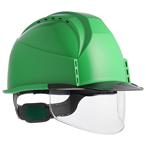 住ベテクノプラスチック ヘルメットKKC3シリーズ 通気孔付・透明ひさし・スチロールライナー付・ミドリ/スモーク KKC3S-B-GR-S