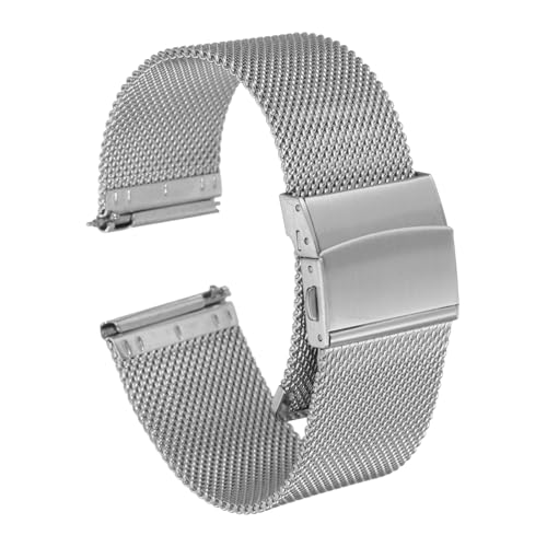 Bracelet de montre en maille d'acier inoxydable de rechange universel réglable homme femme