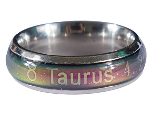 Acchen Mood Rings Constellation Changing Color Emotion, Taurus, Size No Size