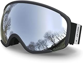 ACURE SG02 Okulary narciarskie, gogle do jazdy na nartach i desce snowboardowej OTG, bez oprawek, podwójne soczewki z ochroną przeciwmgielną i UV400 dla mężczyzn, kobiet i młodzieży