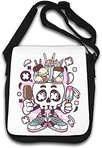 Sac à bandoulière tête de mort blanc petit sacoche mode gothique punk
