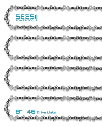 Image of SEESII 8 Inch Mini Chiansaw Chains, 4 Pack,1 /4 inch LP, .043 inch Gauge, 46DL
