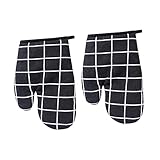 Photo Gallery magiclulu 2pezzi guanti da forno isolati termicamente resistenti al calore per gancio in e lino antiscivolo spesso guanto antiscottatura plaid nero Photo Gallery magiclulu 2pezzi guanti da forno isolati termicamente resistenti al calore per gancio in e lino antiscivolo spesso guanto antiscottatura plaid nero