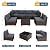 TARKARI 7 Piece Outdoor Furniture Set, PE Rattan Patio Conversation Set, Outdoor Sectional Furniture Sofa Set with Thick Cushions and Coffee Table, Gray