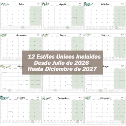 Miniatura 6 de Qupuce Calendario Magnético Nevera 2026 2027 A4 Julio 2026 - Diciembre 2027