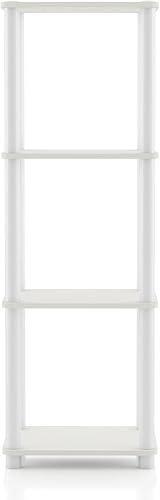 Miniatura 11 de HOMES Inside + Out Apexa - Estantería estrecha moderna de 4 niveles, estantes de exhibición coleccionables, estante de fácil montaje, organizador de