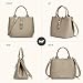 BOSTANTEN Satchel Bag for Women- Adjustable Shape, 3-Way Carry Convertible Vegan Leather Tote for Work Travel Grey