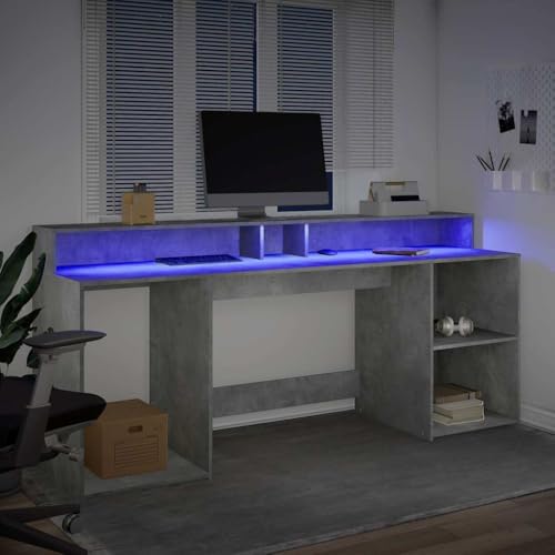 Bureau Ergonomique Grand Plateau avec Étagères de Rangement Intégrées