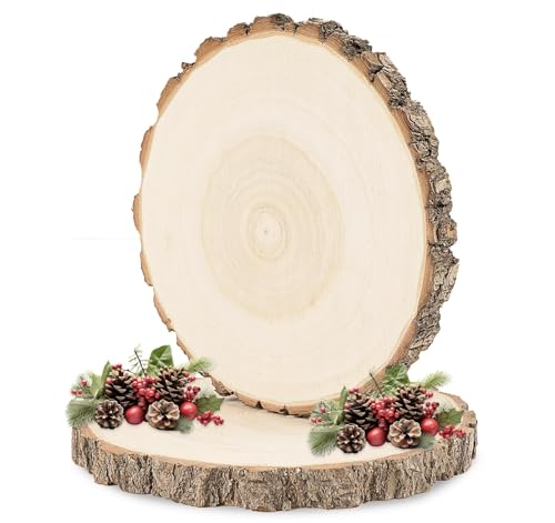 ilauke Große Holzscheiben 2 Stücke Holz Log Scheiben 18-20CM...