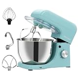 Parmedu Electric Kitchen Stand Mixer: 1000W 8-Speed Compact Tilt-Head Household Food Mixer - 4.5L 304 Stainless Steel Bowl with Cover & Egg Whisk & Dishwasher Safe Dough Hook & Flat Beater