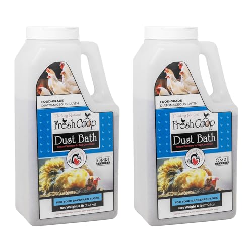Progressive Planet Fresh Coop Dust Bath, 6lb Jug (Pack of 2) - Food-Grade Diatomaceous Earth & Calcium Montmorillonite Clay - Supports Healthy Feathers, Reduces Boredom & Encourages Dust Bathing
