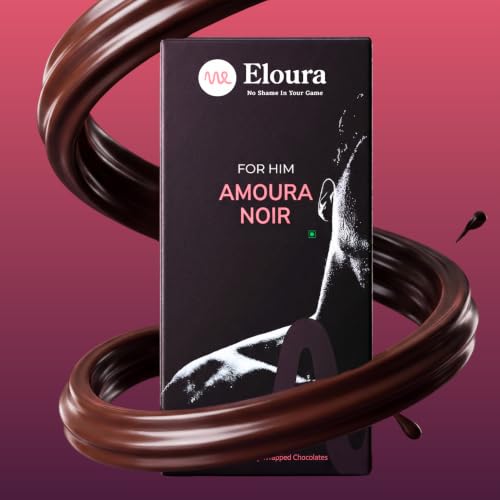 Image of ELOURA Amoura Noir Mood Uplifting Chocolate for Men - 2 Bars, 20g Each | 45% Dark Chocolate & 9 Natural Botanical Blend | Vegan Dairy Free | Mood Enhancing Chocolate | Chocolates Box for Gift