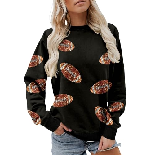 Image of Soft Fleece Printed Crewneck Sweatshirt for Women, Long Sleeve Casual Pullover with Unique Graphic Design for Daily Wear, Cozy Fashion Top in Multiple Sizes (Black, S)