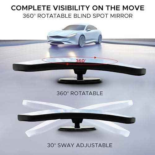EcoNour Car Blind Spot Mirror (2 Pack) – 2" Rectangle HD Convex Rear View, Wide Angle Adjustable for SUVs & Trucks