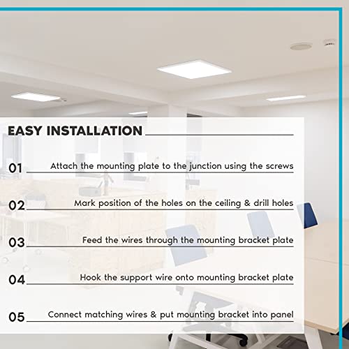 luxrite 2x2 ft surface mount led flat panel light 3 color selectable 3000k - 5000k 4000 lumens 0-10v dimmable flush mount bracket included 120-277v damp rated ul certified dlc listed