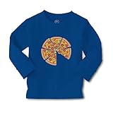 Kids Long Sleeve T Shirt Pizza Slice with Mozzarella Cheese Cotton Boy & Girl Clothes Funny Graphic Tee Royal Blue Design Only 2T