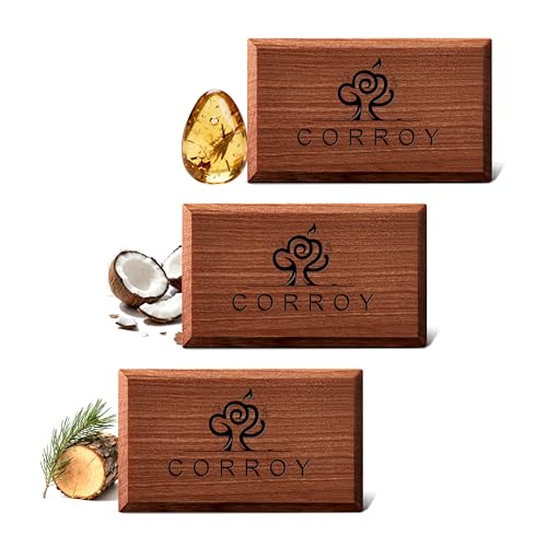 Image of Car Air Freshener Natural Essential Oil Scent, Odor Eliminator and Purifier, Sun Visor Clip Air Freshener for Car (Refill - 3 Pack - Amber-Coconut-Pine)