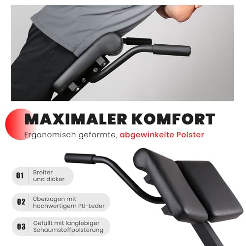 LIONSCOOL Schwerlast-Verstellbare Römische Bank – Rückenerweiterungsbank mit mehreren Einstellmöglichkeiten – Hyperextensionsbank, ideal für das Heimtraining