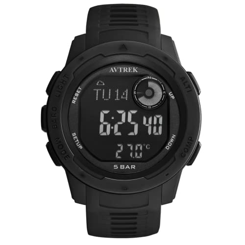 AVTREK Orologio Sportivo Multifunzione Nero
