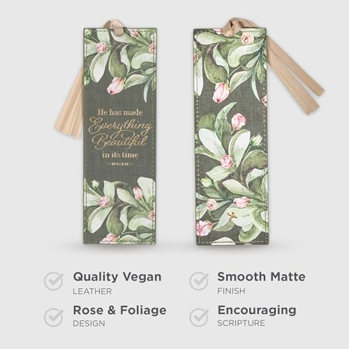 Image of Christian Art Gifts Faux Leather Bookmark for Women: Everything Beautiful