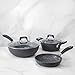 KASANOVA New Petra Dark 5-Pcs Cookware set Nonstick, Induction ready, Aluminum cookware set with glass lids, Frying Pans & Casseroles, PFOA free