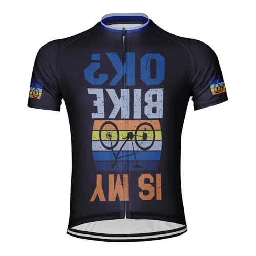 Personalizarlo My Bike Hombre Camiseta De Ciclismo Manga Corta Bicicletas Maillots (FR/ES, Letras, 4XL, Regular, Regular, MS5016)
