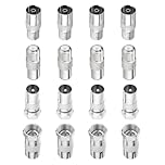16 Pcs F Type to Coax Adapter, TV Aerial Coaxial Connector Adapters, Coaxial Cable Connectors, F-Connectors Adapter F Socket Female to Coax Plug Male, for Satellite Receiver Antenna TV Aerial Adaptor
