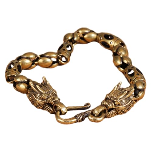 Yardenfun Vintage Dragon Bracelet for Men Antique Brass Charm Jewelry