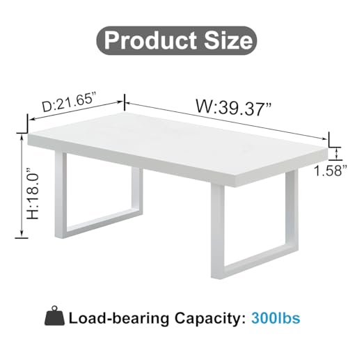 IBF 100 cm Weiß Industrial Couchtisch Wohnzimmertisch Sofatisch – Ansicht 2