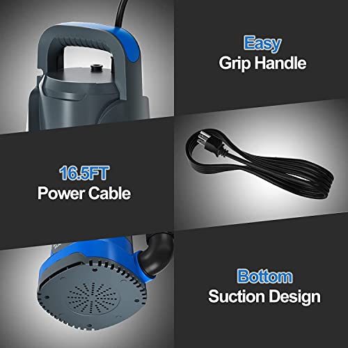 Panrano Sump Pump Submersible 1 Hp 4000 Gph Utility Water Pump Portable Transfer Electric Water Sump Pumps With 8 Accessories For Swimming Pool Draining Garden Spa Hot Tub Pond Flood Basement Yard thumb #4