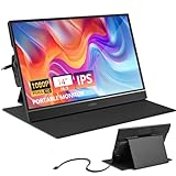 G-STORY ポータブルモニター 14インチ FHD 1080P IPS USB-C、USB-A ノートパソコンモニター 調節可能で隠しケーブルデザイン スマートカバー付きエクステンダーディスプレイ ノートパソコン PC 携帯電話 Mac用 旅行に最適 (シルバー)