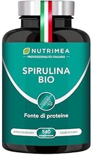SPIRULINA BIOLOGICA PURA | 540 Compresse | 1500 mg | Ricca di Proteine, Ficocianina, Vitamine e Minerali | Energia e Difese Immunitarie | 100% Naturale | Nutrimea