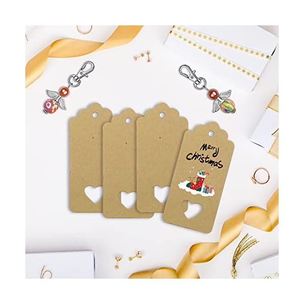Newaner 32 Piezas Bautizo Boda Invitados Colgante Regalos con Bolsa de Organza y Etiqueta Papel de Estraza, Llavero de… - Imagen 5