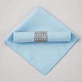 ❉ELEGANTE Y EXQUISITO: Servilletas de tela con 100% poliéster Premium, nuevo con la mejor calidad para una mayor longevidad. Los anillos de servilleta tienen 8 filas de diamantes simulados y miden aproximadamente 1,5 pulgadas de ancho y 5 pulgadas de largo. Trajes casuales o elegantes, sea cual sea el estilo que requiera.