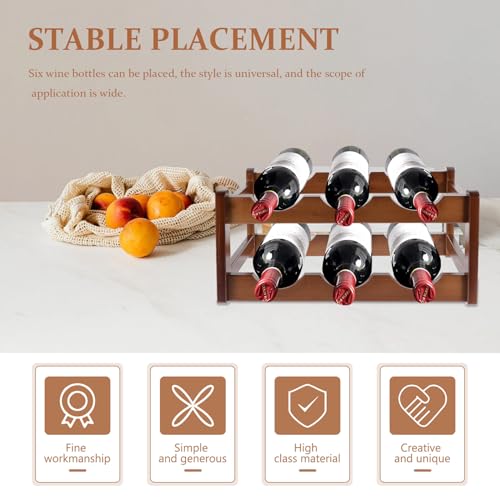 Organisateur multifonction en bois pour 6 bouteilles : double couche compacte et stable