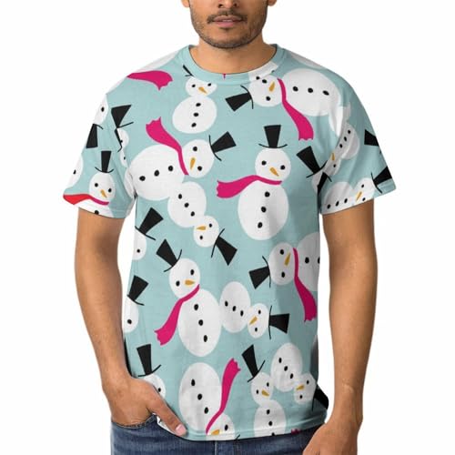 T-shirt Bonhomme de Neige Blanc Homme : le cadeau original à col rond