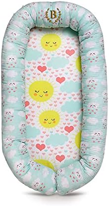 Baby Jalebi Personalized Soft Organic Cotton Baby Nest/Switcheroo (Sunshine, Initials"B")