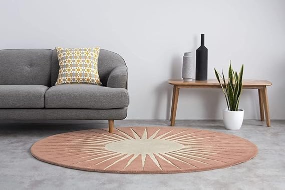 Image of Handmade Pure Woollen Carpet Collection for Hall with 1.0 inch inch Thickness 8 X 8 Feet - Round DGR12