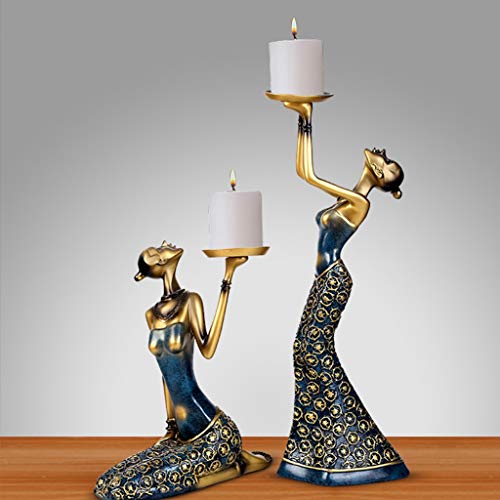 Walnuta A Pair Vintage Abstract Lady Candle Holders Statue Sculpture Candlestick Candle Holder Home Decoration Accessories Home Decor #TOP3