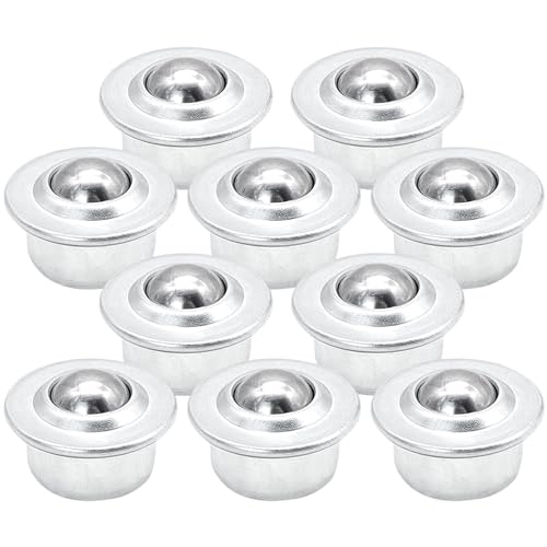 10pcs Stainless Steel Roller Ball Transfer Bearing, Universal Rotation Ball Casters Round Ball Transfer Units for Transmission Roller Stand Roller Stand