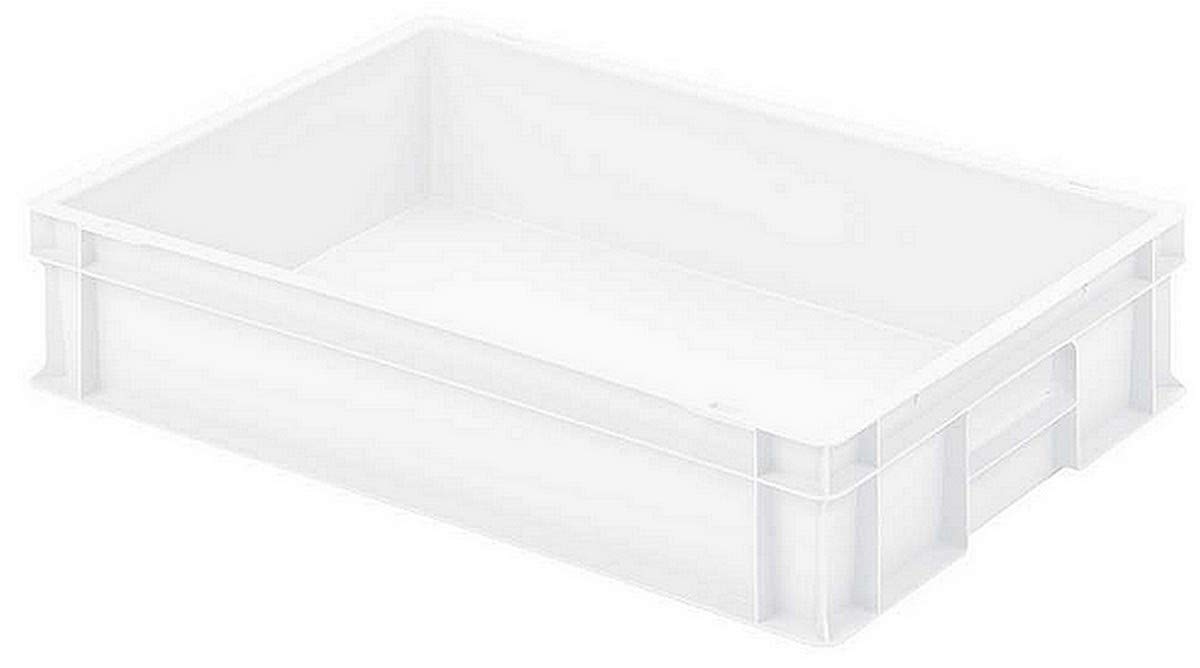 BRB 8x Eurobehälter mit 2 Griffleisten, PP, 600x400x120 mm, weiß