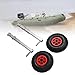 Jeanoko 2Pcs Boat Launching Wheel, Stainless Steel Transom Launching Wheel with Pins, for Inflatable Boats Dinghies Fishing Boats